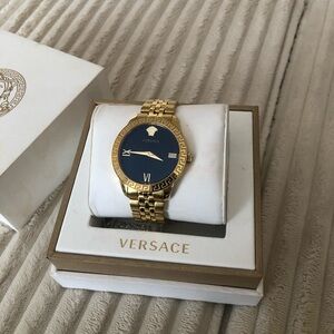 Versace Watch in Gold and Navy